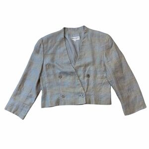 Giorgio Armani Vintage Cropped Double-Breasted Linen Blazer